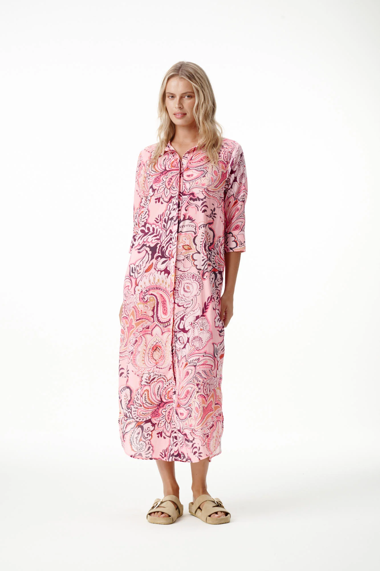 Long Daisy Rosewater Paisley Cotton - Image 2