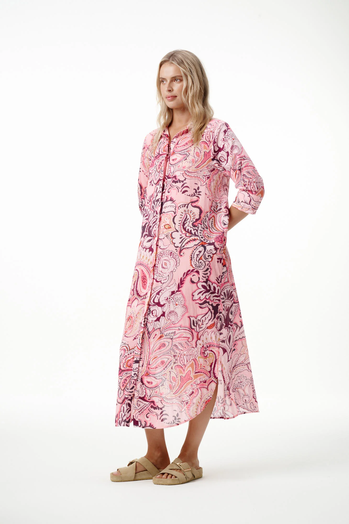 Long Daisy Rosewater Paisley Cotton - Image 3