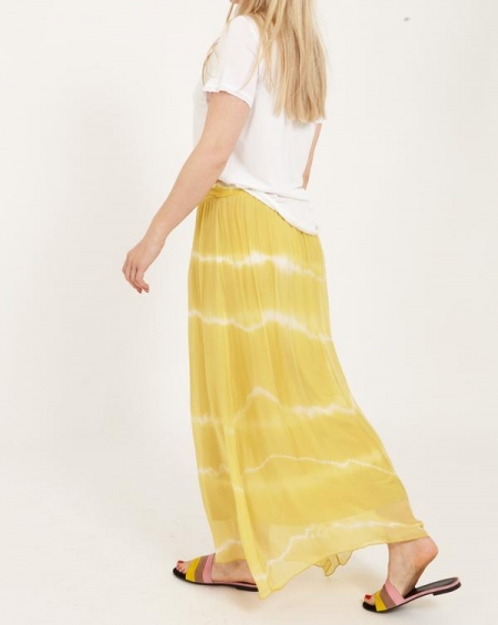 Yellow Tie Dye Long Skirt